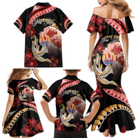 Personalised French Polynesia Victory Day Family Matching Mermaid Dress and Hawaiian Shirt Polynesian Pattern Plumeria LT05 - Polynesian Pride