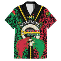 Vanuatu 45th Independence Day Family Matching Long Sleeve Bodycon Dress and Hawaiian Shirt Long God Yumi Stanap Wild Boar LT05 Dad's Shirt - Short Sleeve Black - Polynesian Pride