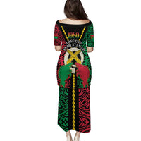 Vanuatu 45th Independence Day Family Matching Puletasi and Hawaiian Shirt Long God Yumi Stanap Wild Boar LT05 - Polynesian Pride
