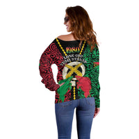 Vanuatu 45th Independence Day Off Shoulder Sweater Long God Yumi Stanap Wild Boar LT05