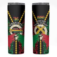 Vanuatu 45th Independence Day Skinny Tumbler Long God Yumi Stanap Wild Boar LT05 Black - Polynesian Pride