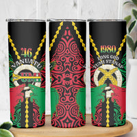 Vanuatu 45th Independence Day Skinny Tumbler Long God Yumi Stanap Wild Boar LT05 - Polynesian Pride
