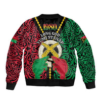Vanuatu 45th Independence Day Sleeve Zip Bomber Jacket Long God Yumi Stanap Wild Boar LT05