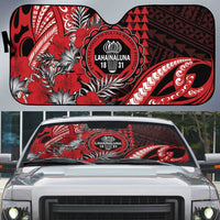 Hawaii Lahainaluna High School Auto Sun Shade Tribal Tattoo With Hibiscus Flowers