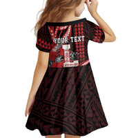 Personalized Hawaii Lahainaluna High School Kid Short Sleeve Dress Tribal Tattoo With Hibiscus Flowers LT05 - Polynesian Pride