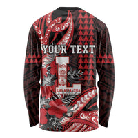 Personalized Hawaii Lahainaluna High School Long Sleeve Shirt Tribal Tattoo With Hibiscus Flowers LT05 - Polynesian Pride