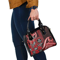 Hawaii Lahainaluna High School Shoulder Handbag Tribal Tattoo With Hibiscus Flowers