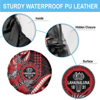 Hawaii Lahainaluna High School Spare Tire Cover Tribal Tattoo With Hibiscus Flowers LT05 - Polynesian Pride