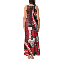 Personalized Hawaii Lahainaluna High School Tank Maxi Dress Tribal Tattoo With Hibiscus Flowers LT05 - Polynesian Pride