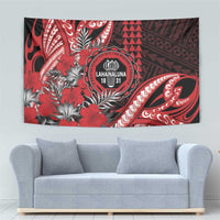 Hawaii Lahainaluna High School Tapestry Tribal Tattoo With Hibiscus Flowers