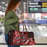 Hawaii Lahainaluna High School Travel Bag Tribal Tattoo With Hibiscus Flowers LT05 - Polynesian Pride