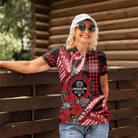 Personalized Hawaii Lahainaluna High School Women Polo Shirt Tribal Tattoo With Hibiscus Flowers LT05 - Polynesian Pride
