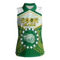 Personalised Cook Islands Ra o te Ui Ariki Women Sleeveless Polo Shirt Polynesian Pattern