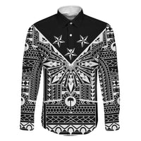 Black Philippines Sun Star Family Matching Short Sleeve Bodycon Dress and Hawaiian Shirt Igorot Tribal Inspiration LT05 Dad's Shirt - Long Sleeve Black - Polynesian Pride