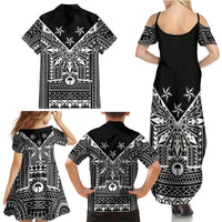 Black Philippines Sun Star Family Matching Summer Maxi Dress and Hawaiian Shirt Igorot Tribal Inspiration LT05 - Polynesian Pride