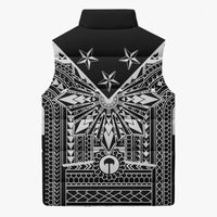 Black Philippines Sun Star Sleeveless Puffer Jacket Igorot Tribal Inspiration LT05 - Polynesian Pride