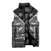 Black Philippines Sun Star Sleeveless Puffer Jacket Igorot Tribal Inspiration LT05 - Polynesian Pride