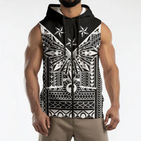 Black Philippines Sun Star Sleeveless Zip Hoodie Igorot Tribal Inspiration