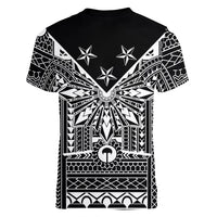 Black Philippines Sun Star Women V-Neck T-Shirt Igorot Tribal Inspiration