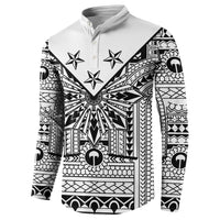White Philippines Sun Star Button Sweatshirt Igorot Tribal Inspiration