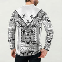 White Philippines Sun Star Button Sweatshirt Igorot Tribal Inspiration