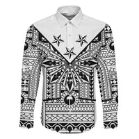White Philippines Sun Star Family Matching Mermaid Dress and Hawaiian Shirt Igorot Tribal Inspiration LT05 Dad's Shirt - Long Sleeve White - Polynesian Pride