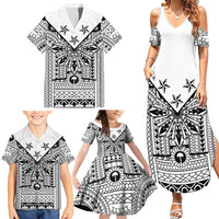 White Philippines Sun Star Family Matching Summer Maxi Dress and Hawaiian Shirt Igorot Tribal Inspiration LT05 - Polynesian Pride