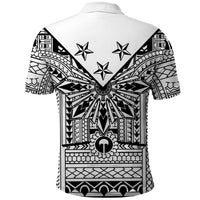 White Philippines Sun Star Polo Shirt Igorot Tribal Inspiration