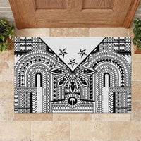 White Philippines Sun Star Rubber Doormat Igorot Tribal Inspiration