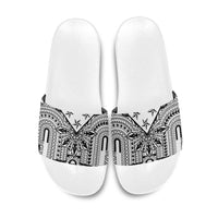 White Philippines Sun Star Slide Sandals Igorot Tribal Inspiration