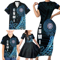 Personalized Northern Mariana Islands 78th Liberation Day Family Matching Short Sleeve Bodycon Dress and Hawaiian Shirt LT05 - Polynesian Pride