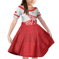 Custom Tonga Rugby 2024 Pacific Family Matching Mermaid Dress and Hawaiian Shirt Go Ikale Tahi LT05 Daughter's Dress White - Polynesian Pride