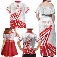 Custom Tonga Rugby 2024 Pacific Family Matching Off Shoulder Maxi Dress and Hawaiian Shirt Go Ikale Tahi LT05 - Polynesian Pride