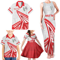 Custom Tonga Rugby 2024 Pacific Family Matching Tank Maxi Dress and Hawaiian Shirt Go Ikale Tahi LT05 - Polynesian Pride