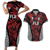 Custom Flying Fijians Rugby 2024 Pacific Couples Matching Short Sleeve Bodycon Dress and Hawaiian Shirt Go Fiji LT05 Black - Polynesian Pride