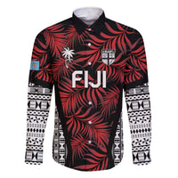 Custom Flying Fijians Rugby 2024 Pacific Family Matching Off The Shoulder Long Sleeve Dress and Hawaiian Shirt Go Fiji LT05 Dad's Shirt - Long Sleeve Black - Polynesian Pride