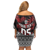 Custom Flying Fijians Rugby 2024 Pacific Family Matching Off Shoulder Short Dress and Hawaiian Shirt Go Fiji LT05 - Polynesian Pride