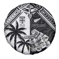 New Zealand And Fiji Rugby 2024 Spare Tire Cover Maori Kiwi With Fijian Palm Tree LT05 - Polynesian Pride