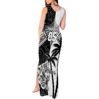 Custom New Zealand And Fiji Rugby 2024 Tank Maxi Dress Maori Kiwi With Fijian Palm Tree LT05 - Polynesian Pride