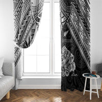 New Zealand And Fiji Rugby 2024 Window Curtain Maori Kiwi With Fijian Palm Tree LT05 - Polynesian Pride