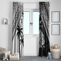 New Zealand And Fiji Rugby 2024 Window Curtain Maori Kiwi With Fijian Palm Tree LT05 - Polynesian Pride