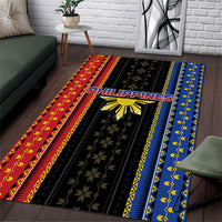 Philippines Filipinos Area Rug Igorot Tribal Inspiration Pattern Style LT05 Black - Polynesian Pride