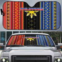 Philippines Filipinos Auto Sun Shade Igorot Tribal Inspiration Pattern Style LT05 Black - Polynesian Pride