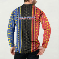 Personalised Philippines Filipinos Button Sweatshirt Igorot Tribal Inspiration Pattern Style LT05 - Polynesian Pride