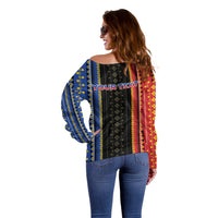 Personalised Philippines Filipinos Off Shoulder Sweater Igorot Tribal Inspiration Pattern Style LT05 - Polynesian Pride