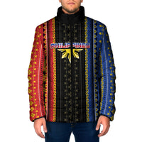 Personalised Philippines Filipinos Padded Jacket Igorot Tribal Inspiration Pattern Style LT05 Men Black - Polynesian Pride