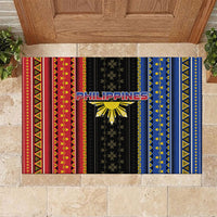 Philippines Filipinos Rubber Doormat Igorot Tribal Inspiration Pattern Style LT05 Black - Polynesian Pride