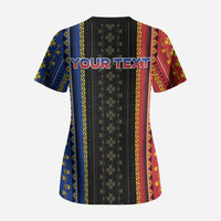 Personalised Philippines Filipinos Scrub Top Igorot Tribal Inspiration Pattern Style LT05 - Polynesian Pride