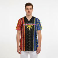 Personalised Philippines Filipinos Scrub Top Igorot Tribal Inspiration Pattern Style LT05 - Polynesian Pride