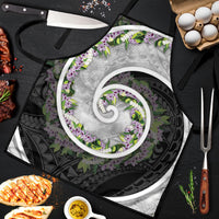 Piko Hawaii Apron Polynesian Pattern With Maile Pikake Honohono Lei LT05 Black - Polynesian Pride